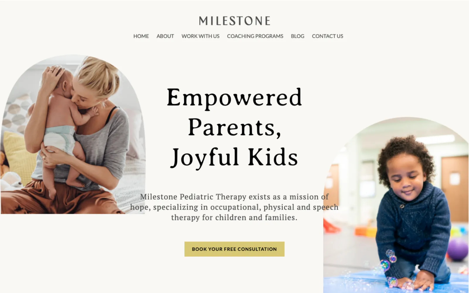 Milestone Pediatric Therapy website